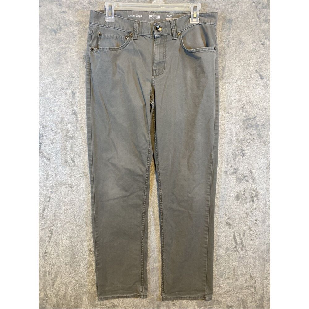 Urban Pipeline Mens‎ Pants Gray 31x30 Ultimate Flex Slim Straight Preppy Hipster